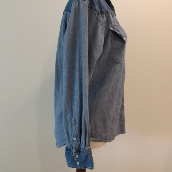 Levi's 2-Tone 100% Cotton Western Denim Pearl Snap Relaxed Button Down - Picture 10 of 16